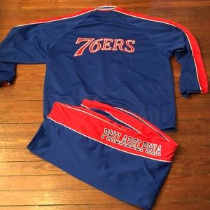 Philadelphia 76ers Vintage XXL Tracksuit Made in Korea USG blue red embroidered